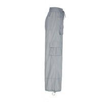 TOQOT teretni hlače Žene- Ležerne sa džepovima plus veličine Hlače sive veličine S