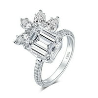 5ct d boja moissanite prstenovi za žene smaragdni rez VVS Angažman dijamantski prstenovi 4-prong moissinite