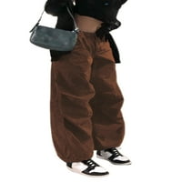 Ženske vrećaste teretne hlače za vuču široke hlače labave pantalone HIP hop jogers trendi y2k srednja