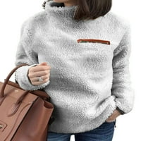Colisha ženske ležerne zime toplo pulover labavi fit fleece dukseri bez čvrstih boja