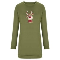 Haljine za žene Žene Ležerne prilike Dugo pulover Fleece Božićne duksere Dress Dugi rukav Okrugli izret