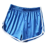 Tking Modne ženske ljetne kratke hlače Ležerne prilike labave elastične trke glatke dukseve tamno plave