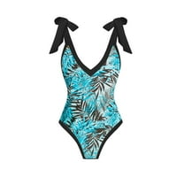 Ociviesr Ženski visokog struka Bikini Push up dvaju kupaćih kostimi za plivanje dva retro Halter Ruched