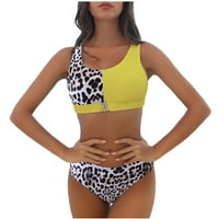 Hesxuno bikini setovi za žene seksi žene dva leoparda ispis seksi leđa Halter Beach Bikini kupaći kostimi