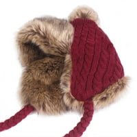 Zimski kape za ženski trooper lovački šešir Ushanka Skijaški šešir sa Fau krznenom oblogom i zaklopke u ušima Vjetrootporni topli šešir