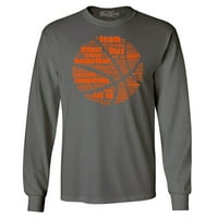 Trgovina 4EVER-a košarkaška reč Cloud Orange Ball Silhouette dugih rukava XX-Veliki drveni ugljen