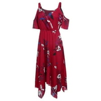 Zermoge Maxi haljine za žene dame plus veličina modne žene cvjetno tiskovina kratkih rukava V-izrez