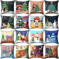 Božićni crtani figure Santa Snowman Tree House poklon jastuk Xmas Decor Clear Poliester