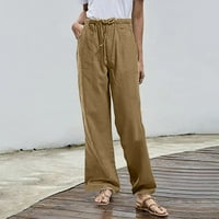 Outfmvch plus kratke hlače Ženske hlače Plus size SOLISKA Staklo pamučne pantalone Pocket Casual Hlače