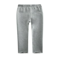 Colisha ležerne pantalone za plejenje za djevojke meke elastične strugove za hlače obične mršave tajice sive