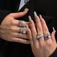 Sterling Silver Pink Sapphire Citrine Amethyst smaragd Ruby simulirani moissan Gemstone prsten za žene