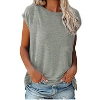 GAECUW izlasci za žene vrhovi bluze bez rukava s rukavima The Regularne fit pulover majice Majice Solid