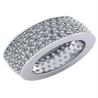 Prirodno 7ct okruglo Diamond 4row Ženska godišnjica vjenčana vječna bend prstena 18k zlatni GH si2