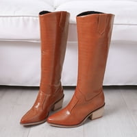 Borbene retro modne visoke ženske čizme cipele cipele prozračne klizačke ženske čizme Brown 8.5