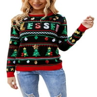 Gwiyeopda božićni džemper za žene Sequin Holiday Cosy Knit Pulover Dukseri