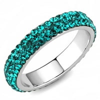 Luxe nakit dizajnira od nehrđajućeg čelika ženski prsten sa plavim cirkonskim kristalima - veličine