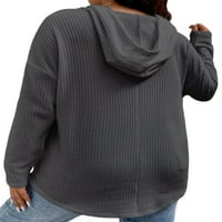 NOLLA za žene pulover vrhove dukserice s dugim rukavima plus duksevi V vrat prevelizirani duksevi s