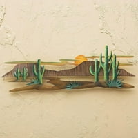 Chictail Cactus Pejzaž 3-D metalna zidna umjetnost