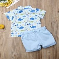 Thaisus Kids Baby Boys Odeća za odjeću set kratkih rukava kitovska majica dolje majica Top Shorts Gentleman