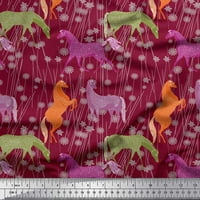 Soimoi pamučna ducka tkanina cvjetna i konjska životinja otisnuta tkanina sa dvorištem širom