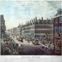 New York: Broadway, 1836. N'Broadway, New York - ugao ulice Canal na Beyby's Niblo's Garden. ' Litografista