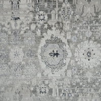 HOMEROOTS Ft. Siva i srebrna apstraktna natpisna tkalačka tepih za pravokutnike