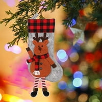 Moocorvic Božićne čarape, božićne torbe za božićno drvo za dom, duge noge Božićne gnome bombonske torbe