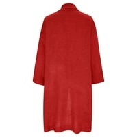 Bnwani Womens džemper Cardigan Solid Color srednje pleteni Tunnic Cardigan crveni pad pad za žene Cardigan