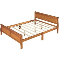 JS Queen Size Drvna platforma krevet sa uzglavljem i drvena slatka podrška