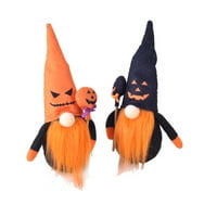 Halloween Witch Gnomes Pliš za dekor ladice Tier, Ručno rađeni Halloween Jesen Švedski Gnome-crno
