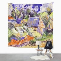 Šareni vinčani pejzažni akvarelni ulje muzej ulje Francuska Ljetna zidna umjetnost Viseća tapiserija