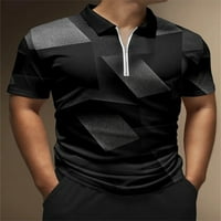 Gradient Geometrijski sažetak Zip Top Polo majica s kratkim rukavima