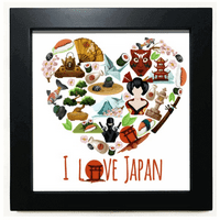 Ljubav Japan Sushi ilustracija Crni kvadratni okvir Slika zidna stola