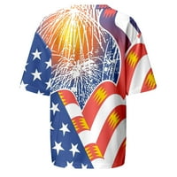 V rect T majice za žene Žene 4. srpnja Američka zastava Grafičke teženje vrhova Dan nezavisnosti Thirt
