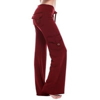 Sodopo visokog struka baggy teretne hlače za žene, džep zaklopke opuštene fit ravne široke noge Y2K