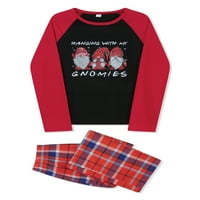 Thaisus Božićni koji odgovara porodičnoj pidžami s dugim rukavima za spavanje majica za spavanje pletene