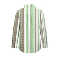 Ženska modna V izrez Striped Roll up baught dvostruke bluze vrhovi sa džepnim labavim majicama Hot8SL4867500