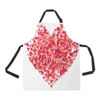 Veliko srce napravljeno od ružičaste crvene konfete izolirane na bijeloj podesivoj posudi za kuhanje sa džepovima za žene muškarci