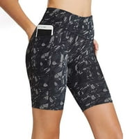 Ženske kratke hlače sa visokim strukom sa bočnim džepovima koji rade na teretani Workout Biker kratke
