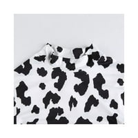 Gornja krava za obrezivanje Print puni rukav - majica mock vrat seksi obrazac HIP seksi obrazac zagrljaj