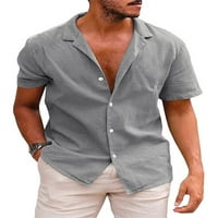 Eyicmarn muškarci ljetne havajske majice casual kratki rukav isključuju dugme za ovratnike prema dolje
