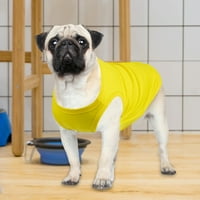 PISM PISTE Čvrsta boja okrugla vrata elastična pamučna majica Ljetni kućni ljubimac štene