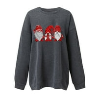 Božićne majice za žene slatke smiješne grafičke tiske Tee majice Xmas Holiday džemperi Tunike