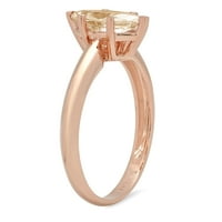 1CT Marquise Cut Brown Prirodni morganit 18k ružičasto zlato Angažovane prstene veličine 5