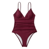 Ženski kupaći kostimi Tummy Control Plus size Coleit CoverPove seksi solidna boja Sijamka kupaćih komisija Bikini Print Beach odjeća Purple XL