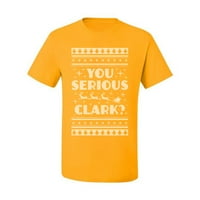 Vi ozbiljan film Clark Božićni odmor ugly božićni džemper Muška grafička majica, zlato, srednje