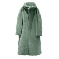 Absuyy zimski kaputi za žene - FAU Furry Plus Veličina zgušnjavanja otvorene prednje jakne Topla gornja