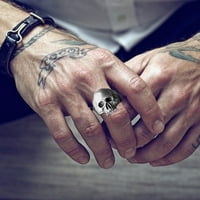 Prstenovi lobanji za muškarce od nehrđajućeg čelika Gotički punk biciklistički prsten nakit za muškarce