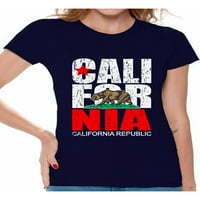 Awkward Styles California Republic Thirt Kalifornijske košulje za žene California Bear T Majica Cali