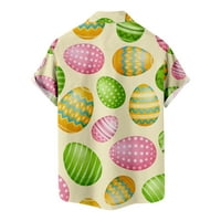HFYIHGF sretna uskrsna majica za muškarce Havajski opušteni-fit gumb s kratkim rukavima dolje majice